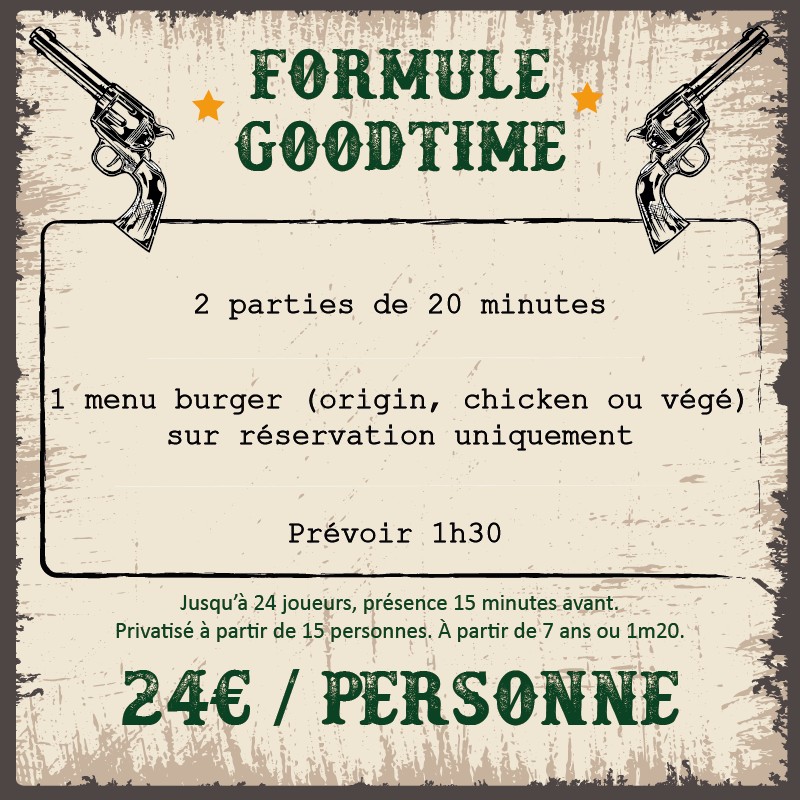 tarif formule laser game good time